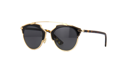 משקפי שמש כריסטיאן דיור Dior Soreal זהב, שחור עגולות