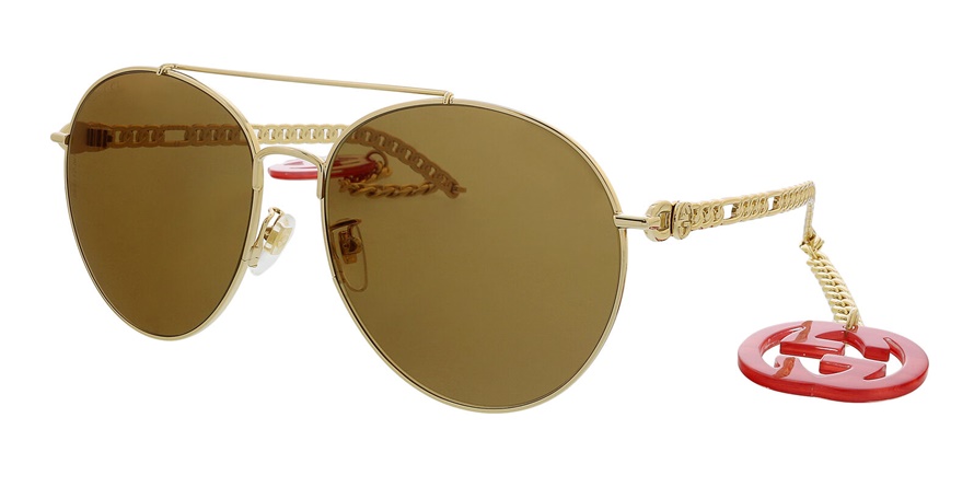 משקפי שמש גוצ'י GG0725S זהב עגולות