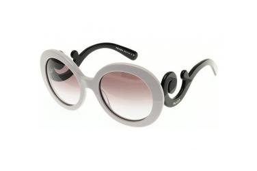 משקפי שמש פראדה לנשים SPR 27N אפור, שחור oversized - אוברסייז, עגולות