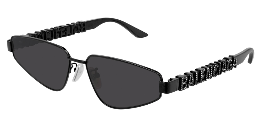 משקפי שמש בלנסיאגה BB0107S מבריק, שחור אובאליות, חתולי, מרובעות