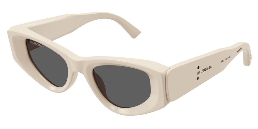 משקפי שמש בלנסיאגה BB0243S לבן, מבריק, שמנת עגולות