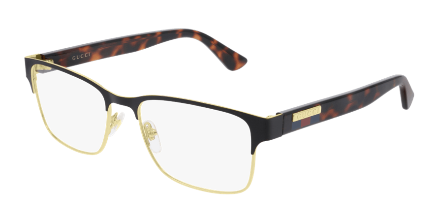 משקפי ראיה גוצ'י GG0750O זהב, חום, מנומר, שחור מרובעות