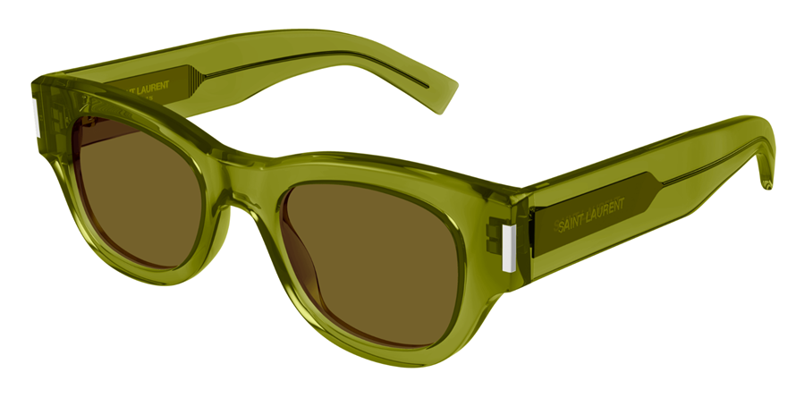 משקפי שמש איב סן לורן לנשים SL573 ירוק, כהה, מבריק, שקוף עגולות