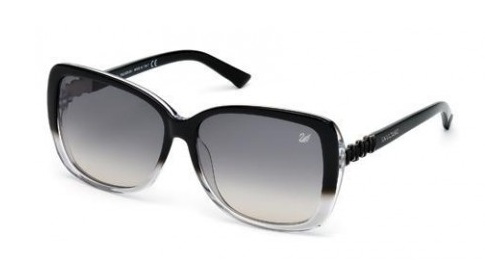 משקפי שמש סברובסקי לנשים cleo sw 30 שחור, שקוף oversized - אוברסייז, מרובעות