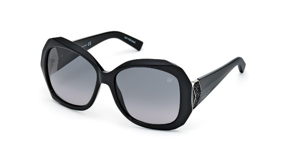 משקפי שמש סברובסקי לנשים capri sw 34 שחור oversized - אוברסייז, עגולות