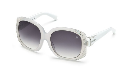 משקפי שמש סברובסקי לנשים carma sw 42 לבן oversized - אוברסייז, מרובעות